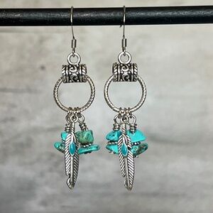 Turquoise Silver Dangle Earrings